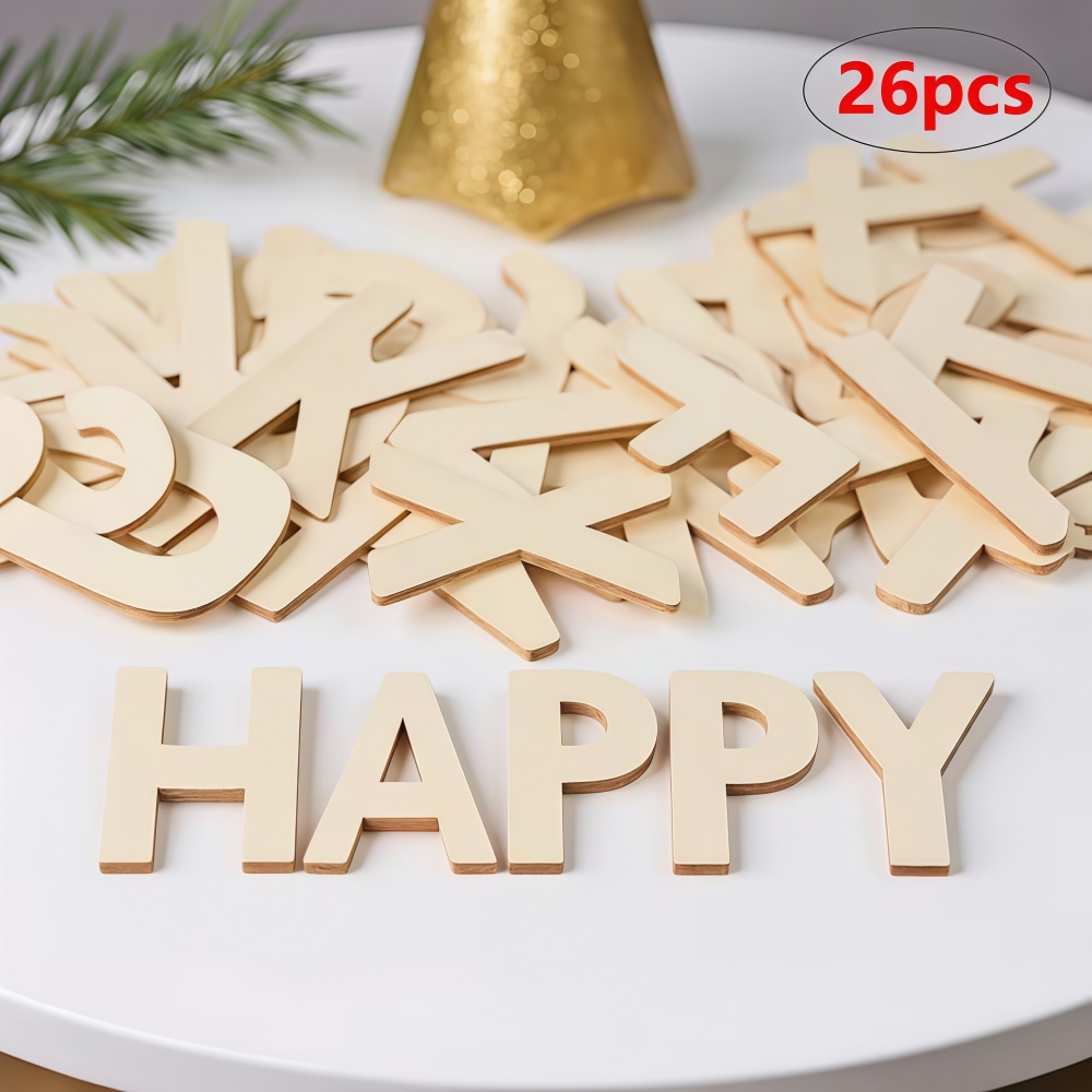 Wooden Letter Sign - 26 szt. Drewniane litery do samodzielnego