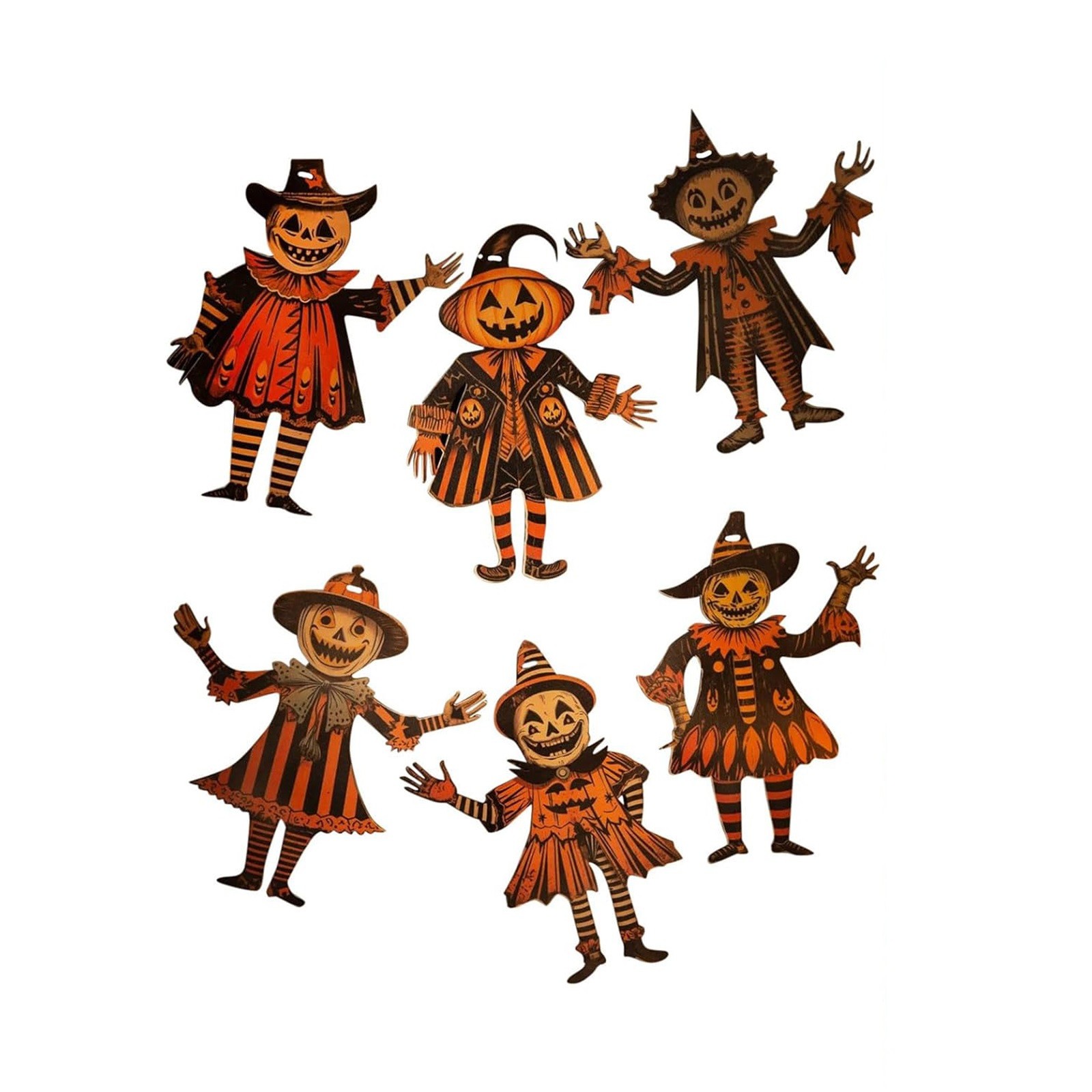 Home Decor Trend 2026 - Vintage 2D Drewniana Girlanda Modny Halloweenowy