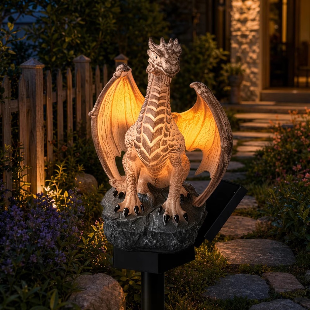 Home Decor Medieval - Lampa ogrodowa solarna Dragon Legacy Golden