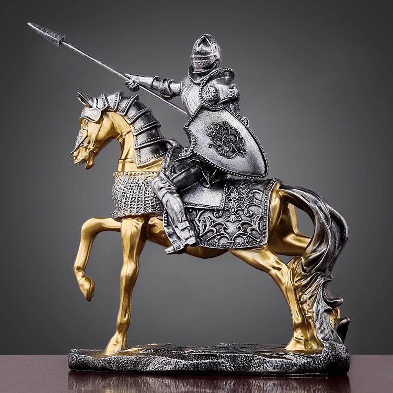 Home Decor Medieval - Rzeźba do dekoracji wnętrz Rycerz Brązowy