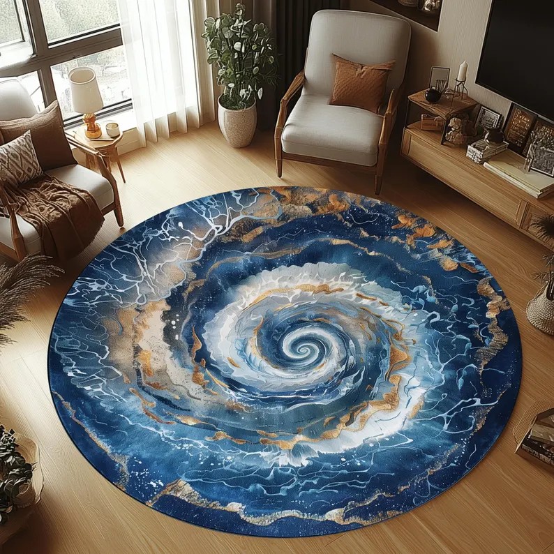 Home Decor Trend 2026 - Dywan 2D Niedźwiedź Polarny Okrągły Dywanik