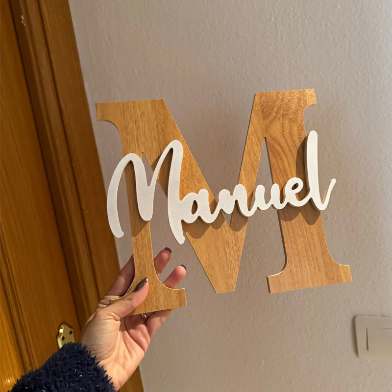 Wooden Letter Sign - Niestandardowe inicjały Znak Drewniany znak imienia