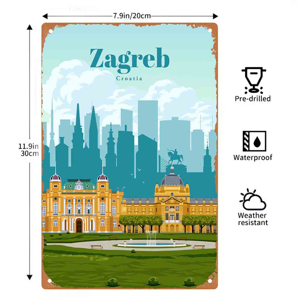 2D PŁASKA METALOWA TABLICA ZE  – Home Decor Zagreb recenzja i cena