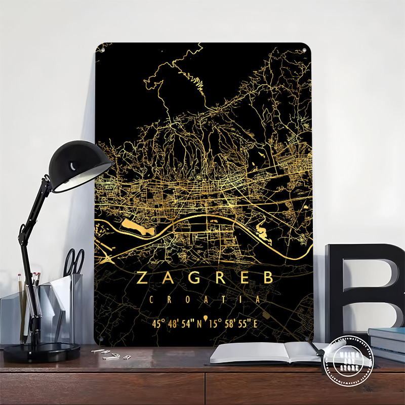 MAPA ZAGREBU CHORWACJA Plakat  – Home Decor Zagreb recenzja i cena