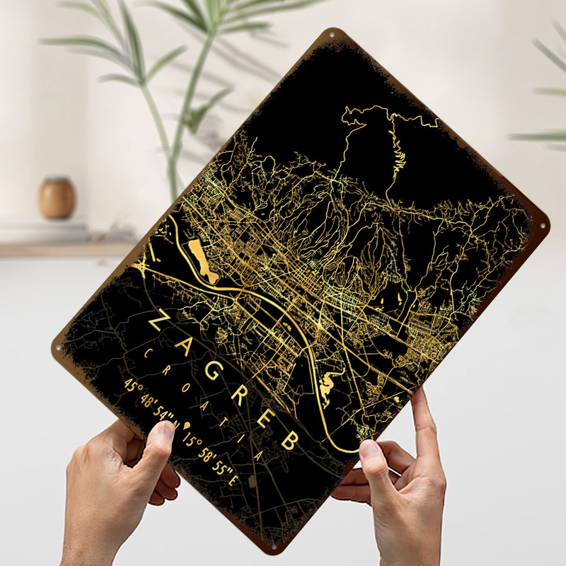 MAPA ZAGREBU CHORWACJA Plakat  – Home Decor Zagreb recenzja i cena