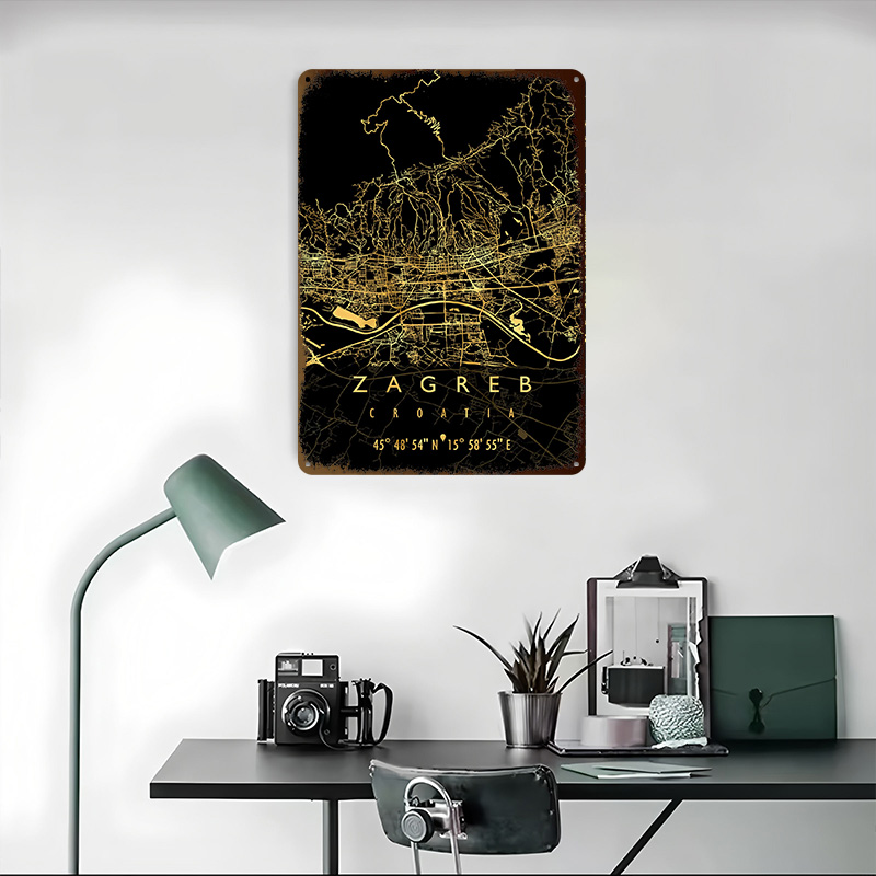 MAPA ZAGREBU CHORWACJA Plakat  – Home Decor Zagreb recenzja i cena