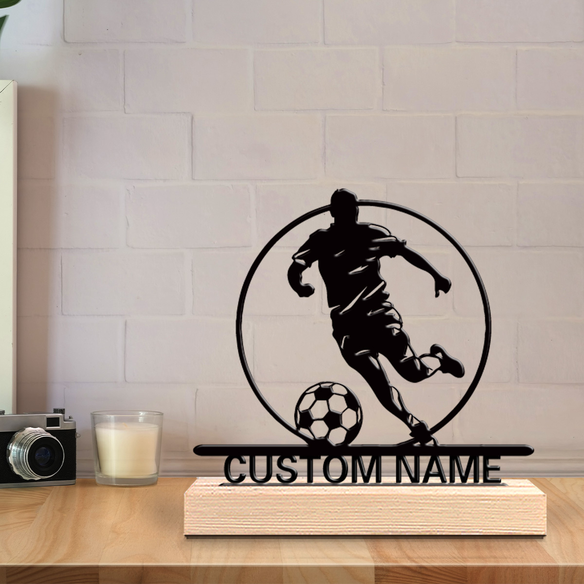 Metalowa statuetka piłkarza z  – Home Decor Unique Items recenzja i cena